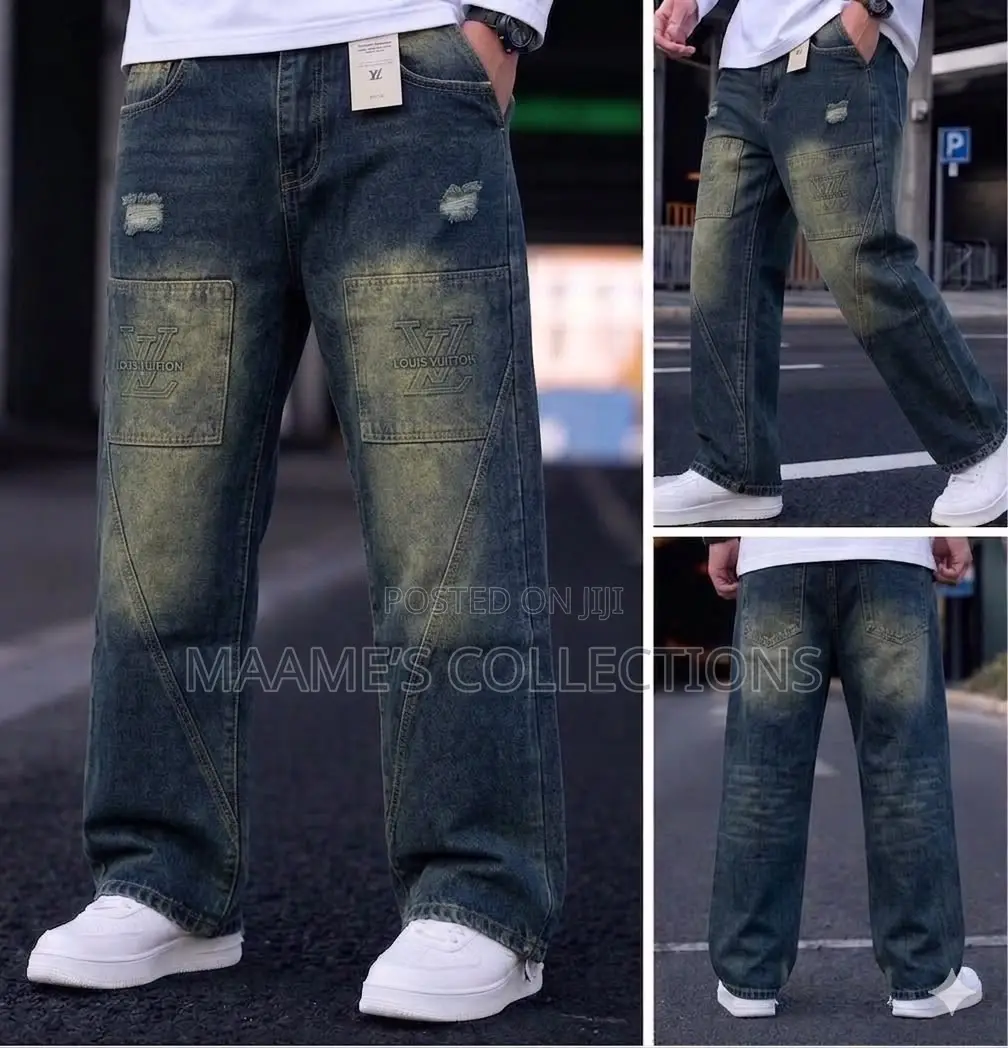 Luxury Designer Wide Leg Denim Jeans for Men (Sizes 30 - 38 )