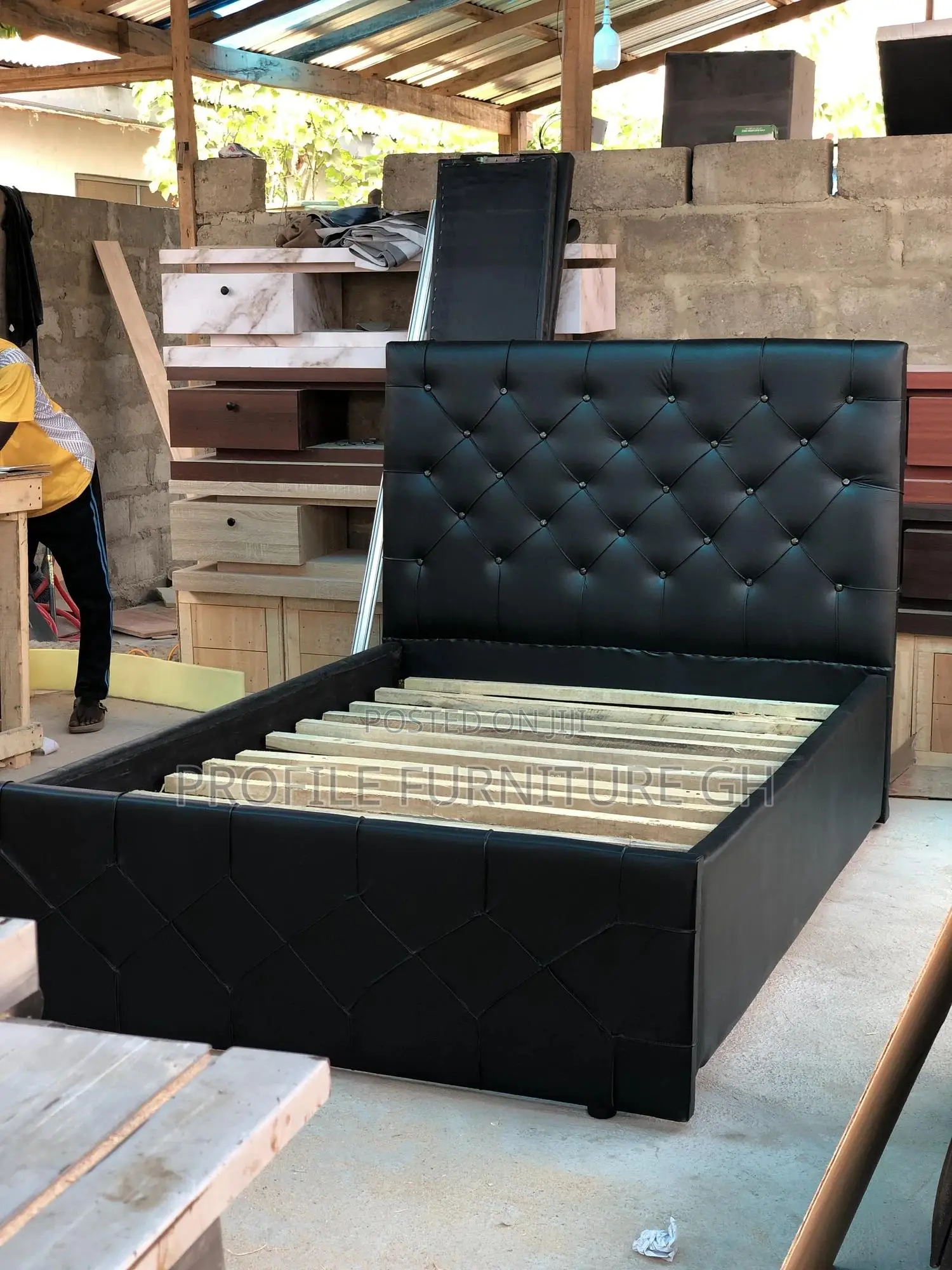 Black Double Bedframe 54/75// Payment on Delivery