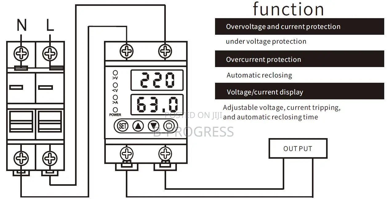 63a/100a Voltage Current Protector | 1 3-Phase | Over/Under Volt