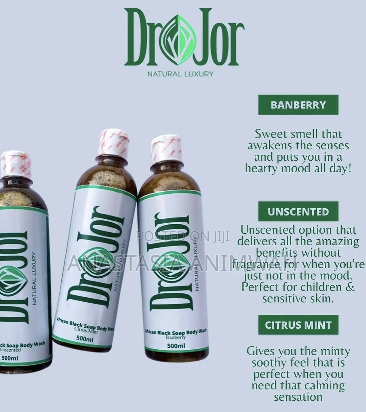 Drojor African Black Soap Body Wash - 500ml