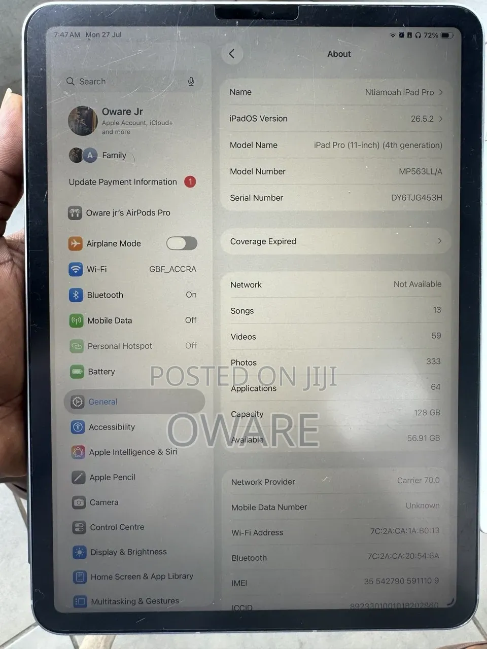 Apple iPad Pro 11 (2022) 128 GB Gray