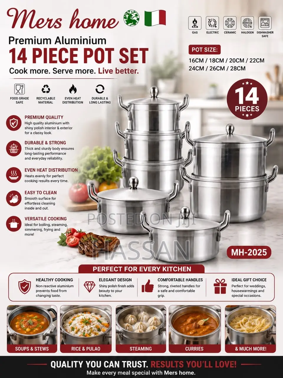 Aluminum Quality 14pcs Pot Set