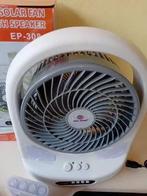 Rechargeable Solar Fan With Lights and Bluetooth Speaker