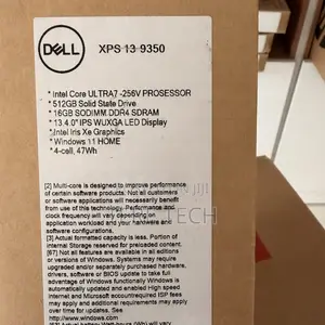 New Laptop Dell XPS 13 9350 16GB Intel Core Ultra 7 SSD 512GB