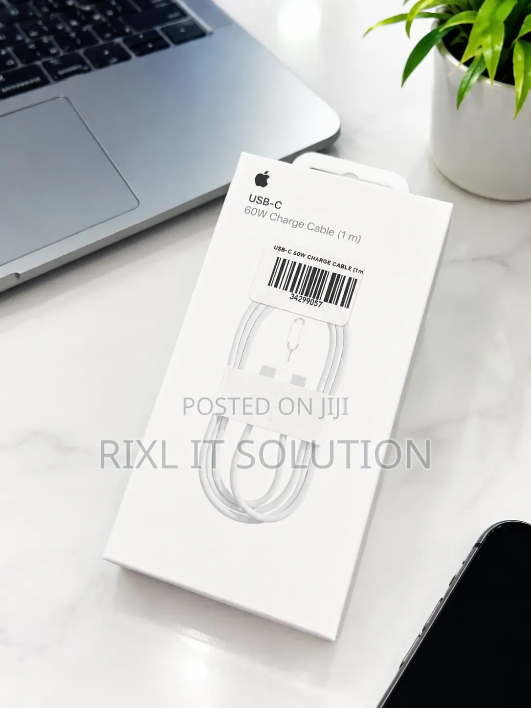 Apple USB-C to USB-C 60W Fast Charging Cable for iPhone 15–17 Pro Max