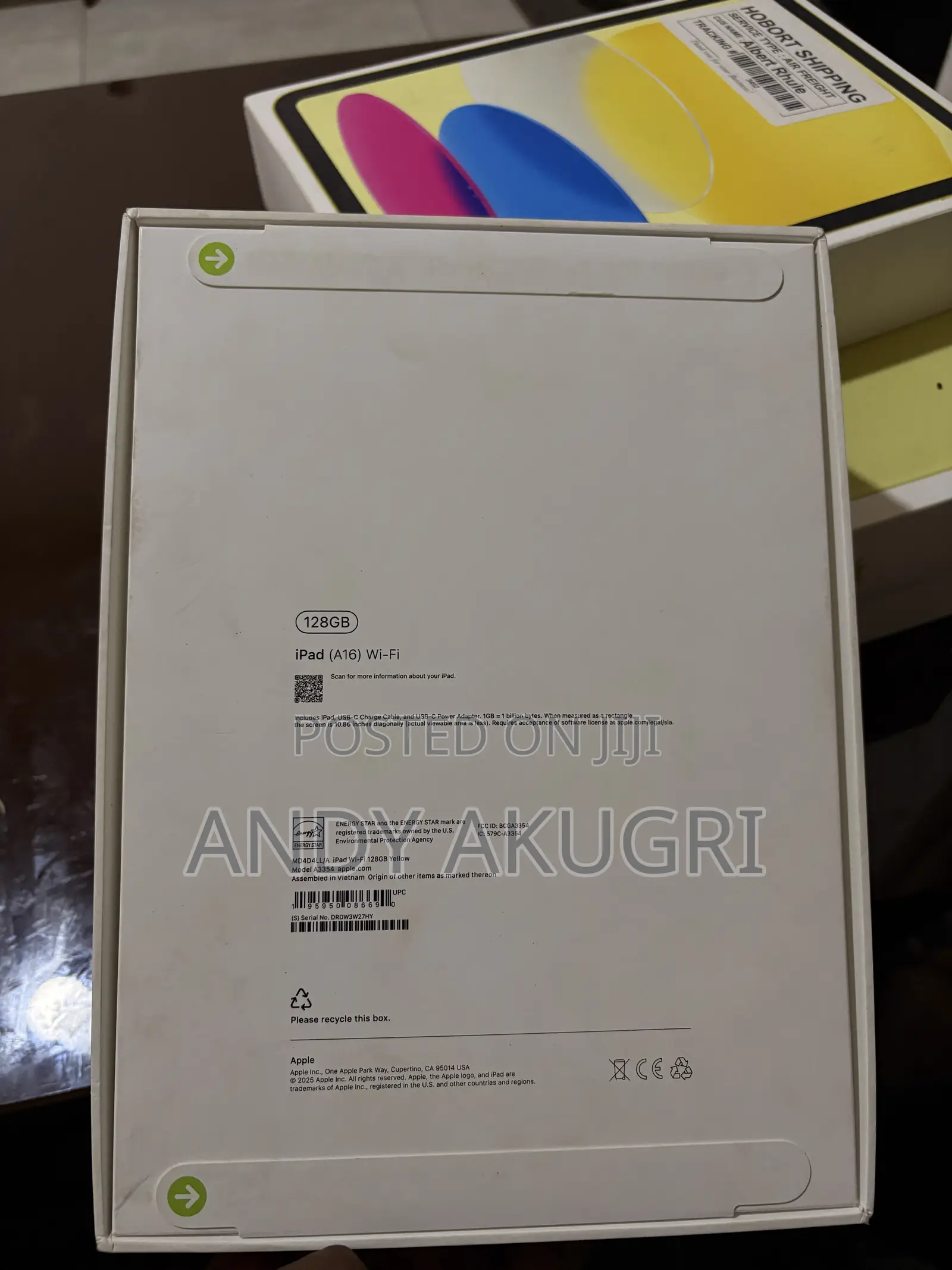 New Apple iPad Air 128 GB Yellow