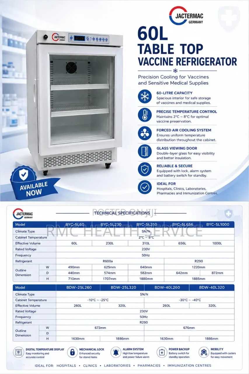 Laboratory Vaccine Refrigerator (Table Top 60liters)
