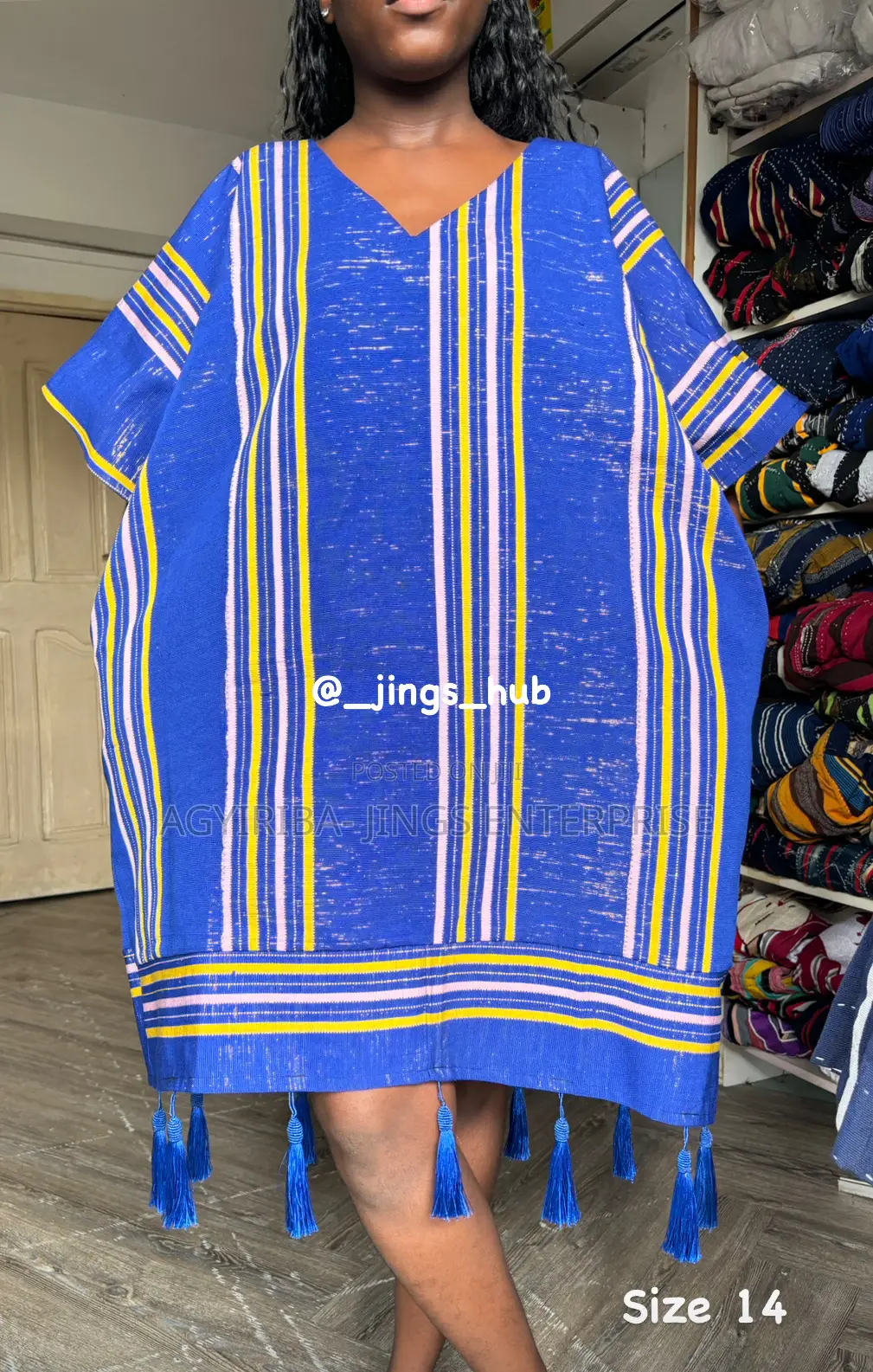 Blue and Yellow Smock Dress