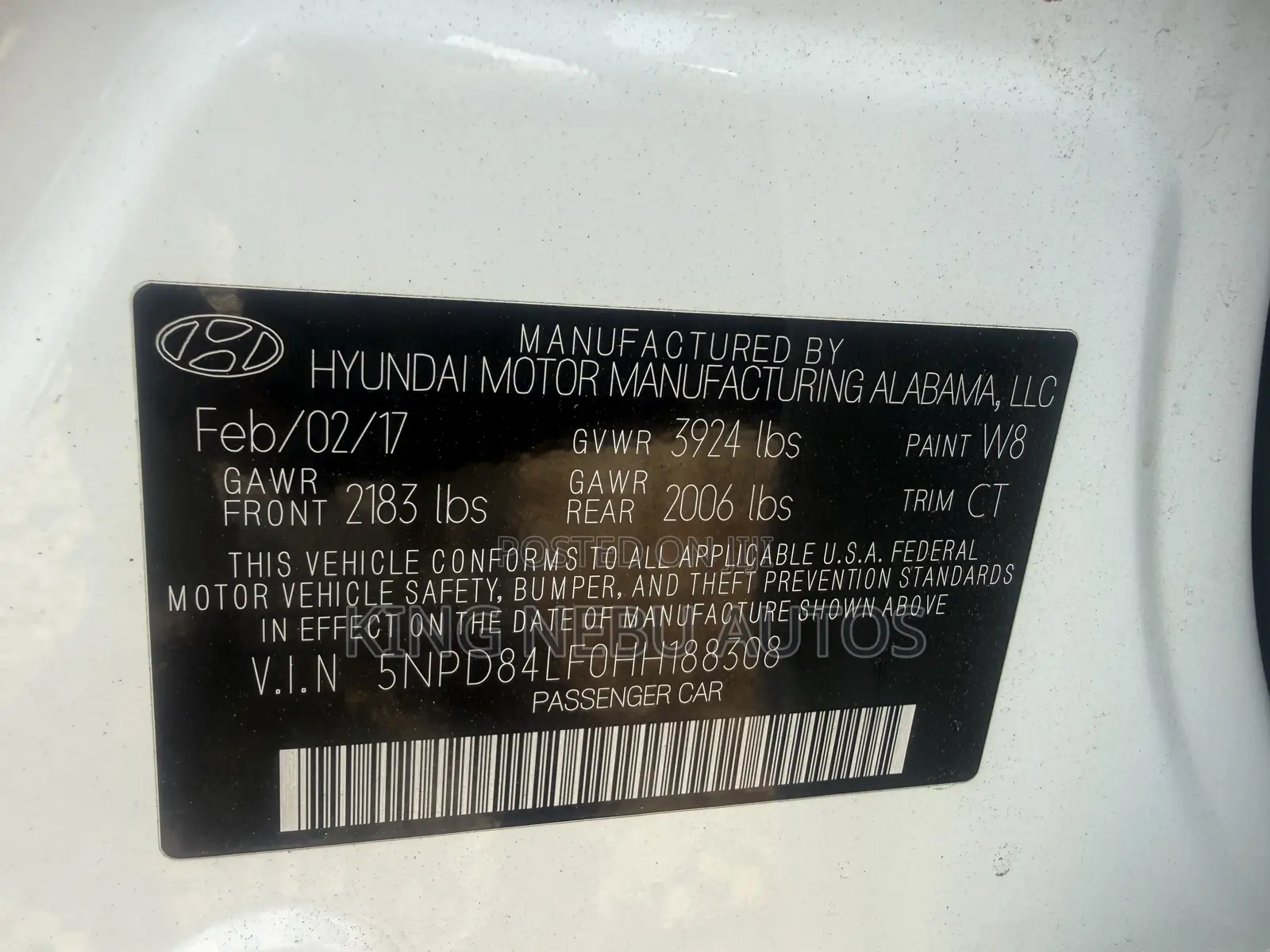 Hyundai Elantra Limited Sedan FWD (2.0L 4cyl 6A) 2017 White