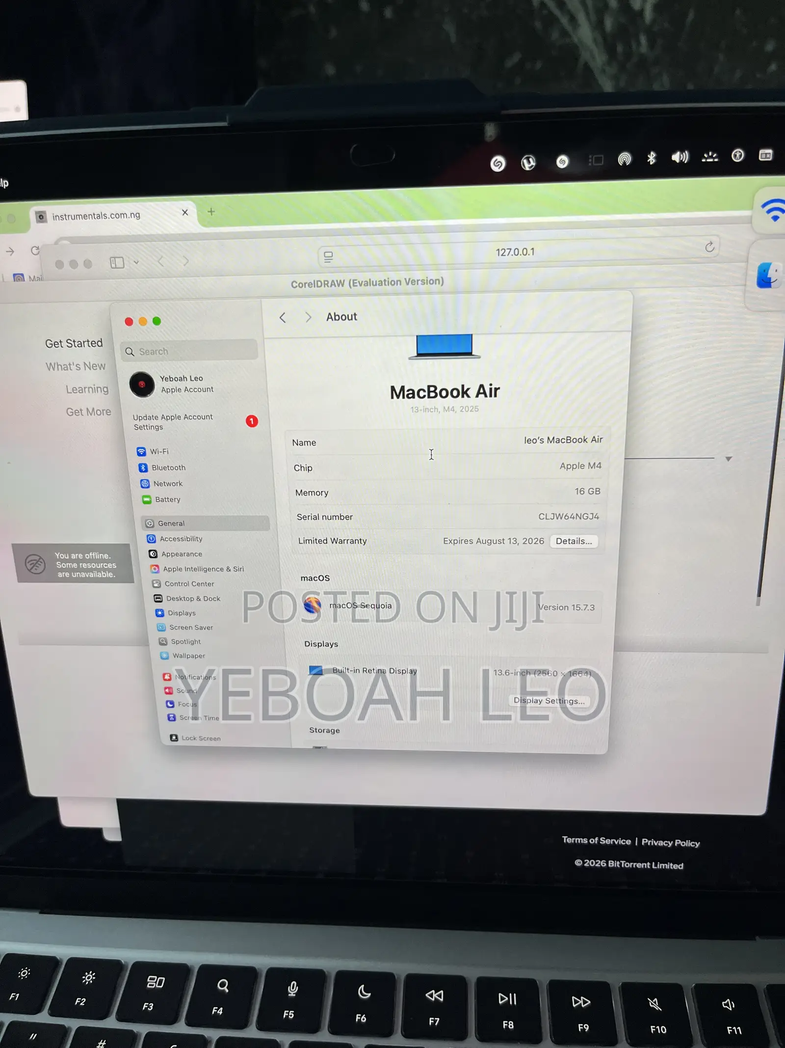 Laptop Apple MacBook Air 2025 M4 16GB Apple M4 SSD 256GB