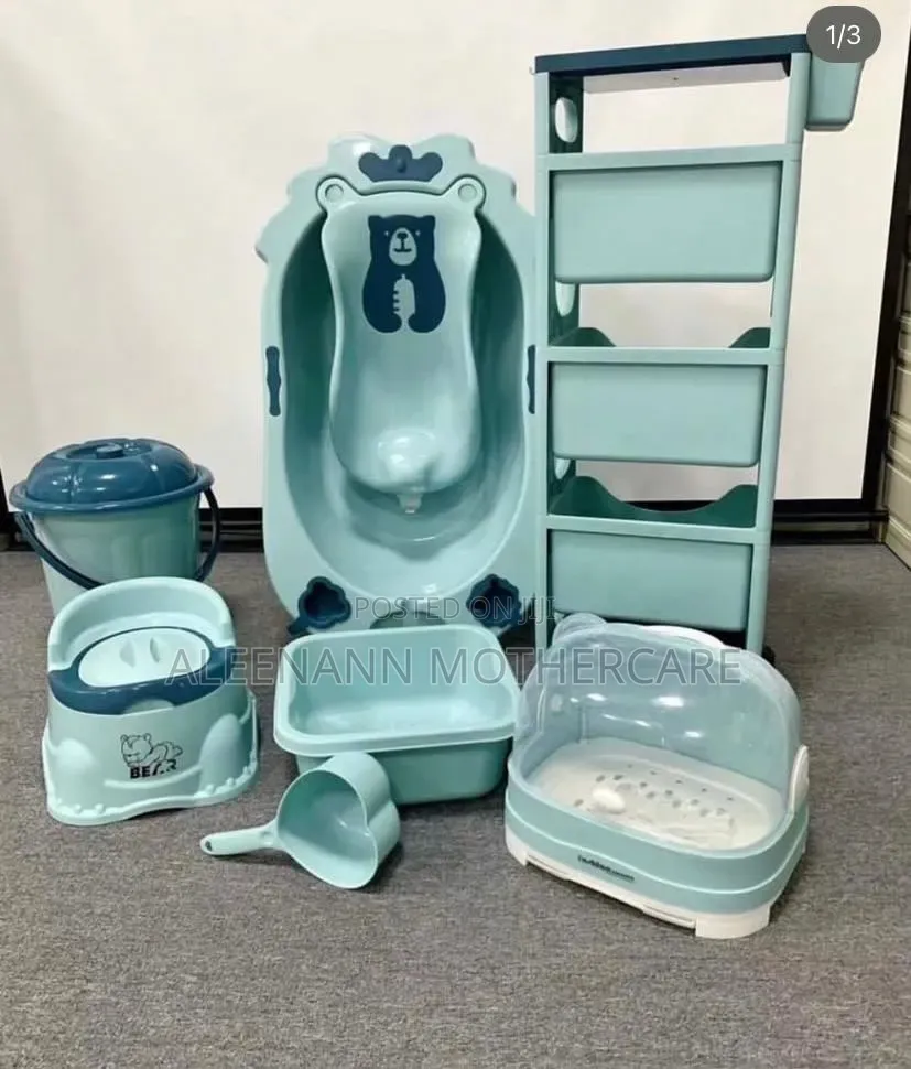 Bath Set With Stand and Bottle Rack