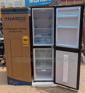 Nasco Combined Fridge Nasd2-24fl Black Mirror *196l*