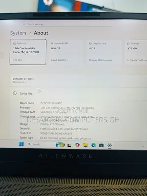 Laptop Alienware X14 16GB Intel Core i7 SSD 512GB