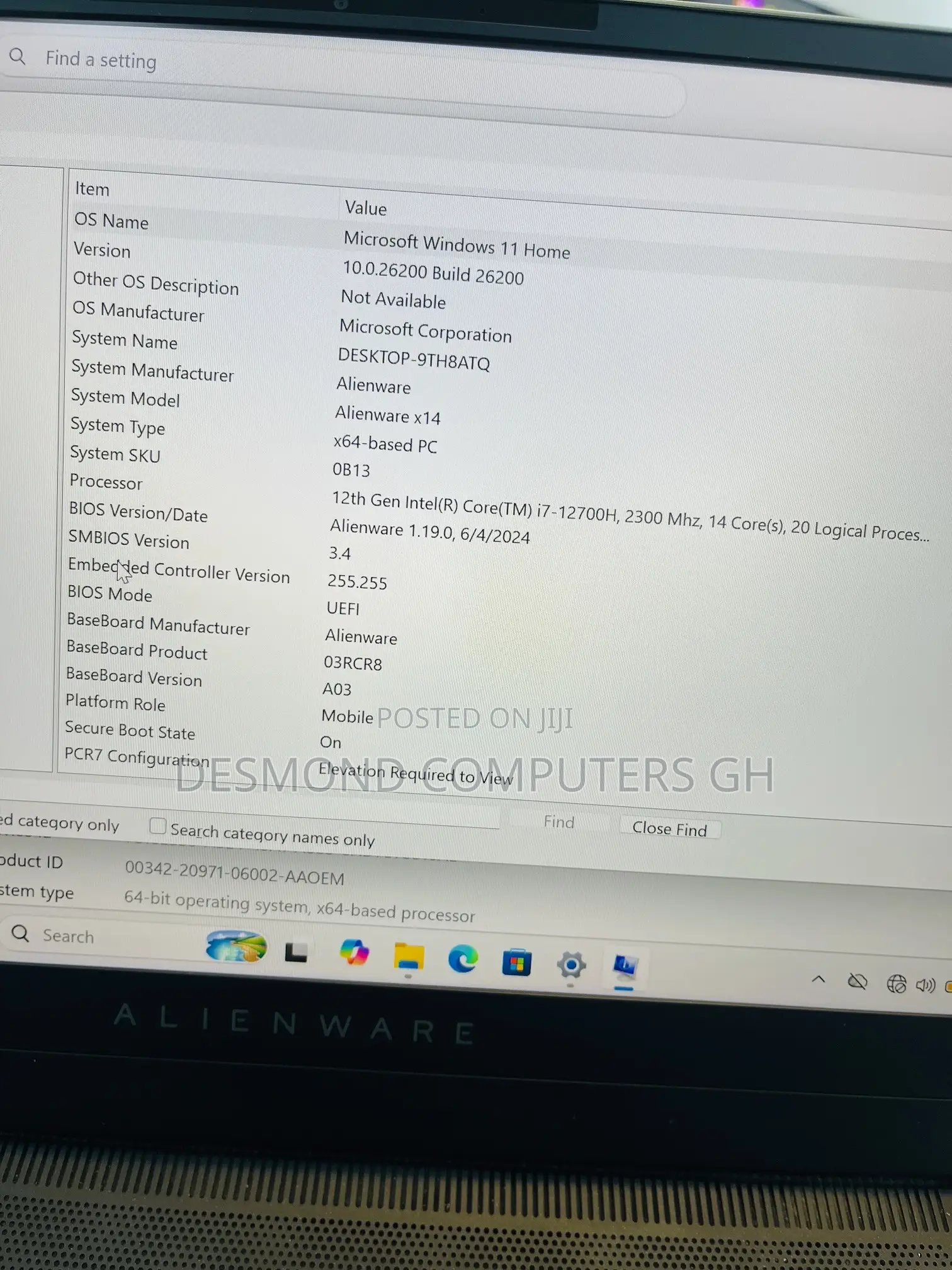 Laptop Alienware X14 16GB Intel Core i7 SSD 512GB