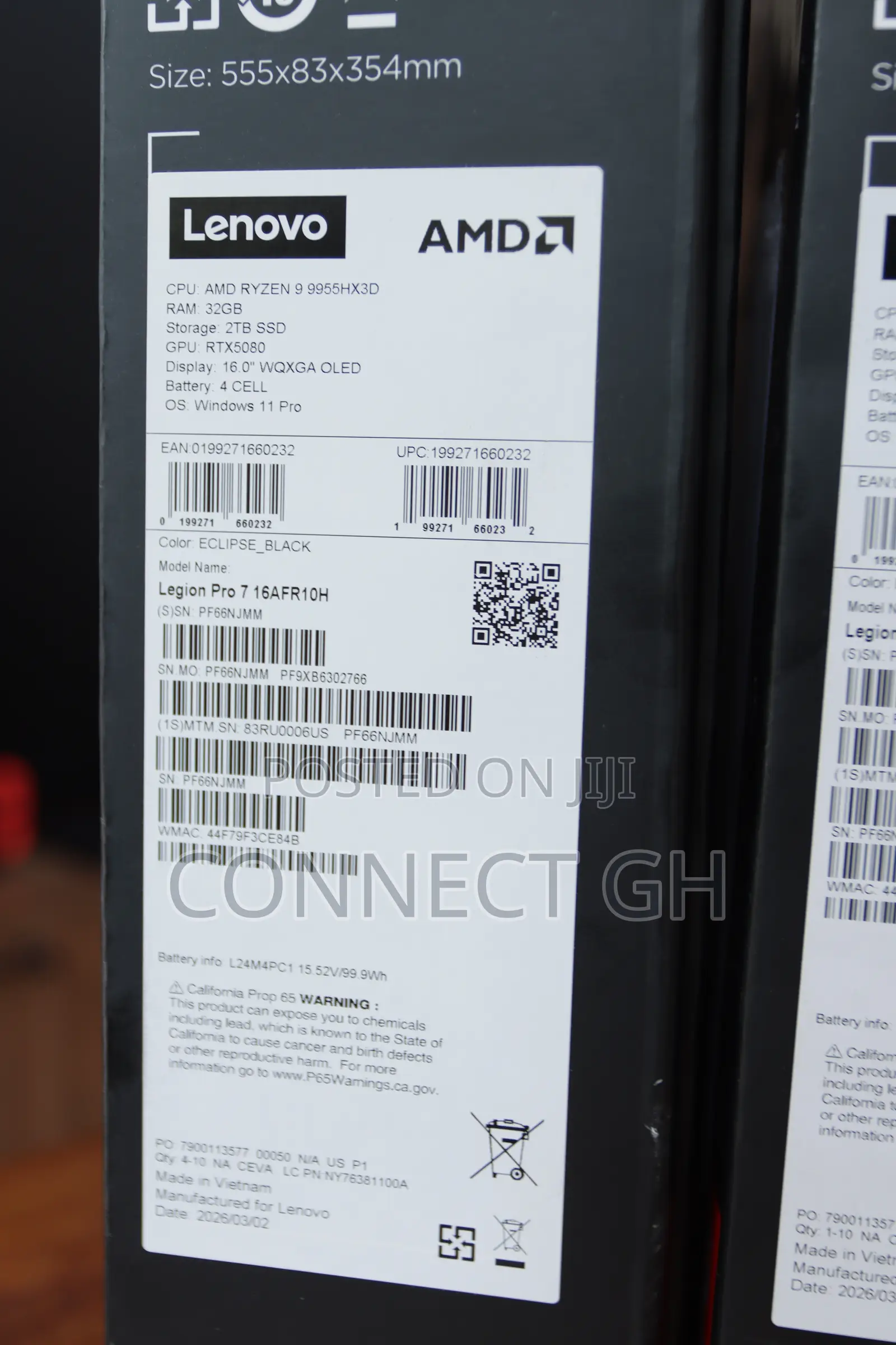 New Laptop Lenovo Legion Pro 7 32GB AMD Ryzen 9 SSD 2T
