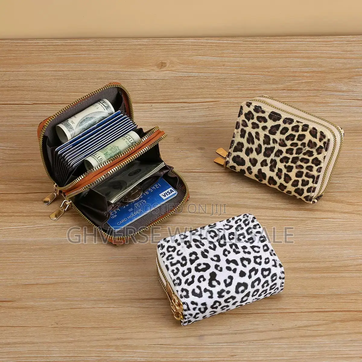 Leopard Skin Double Zip Short Women’s Wallet