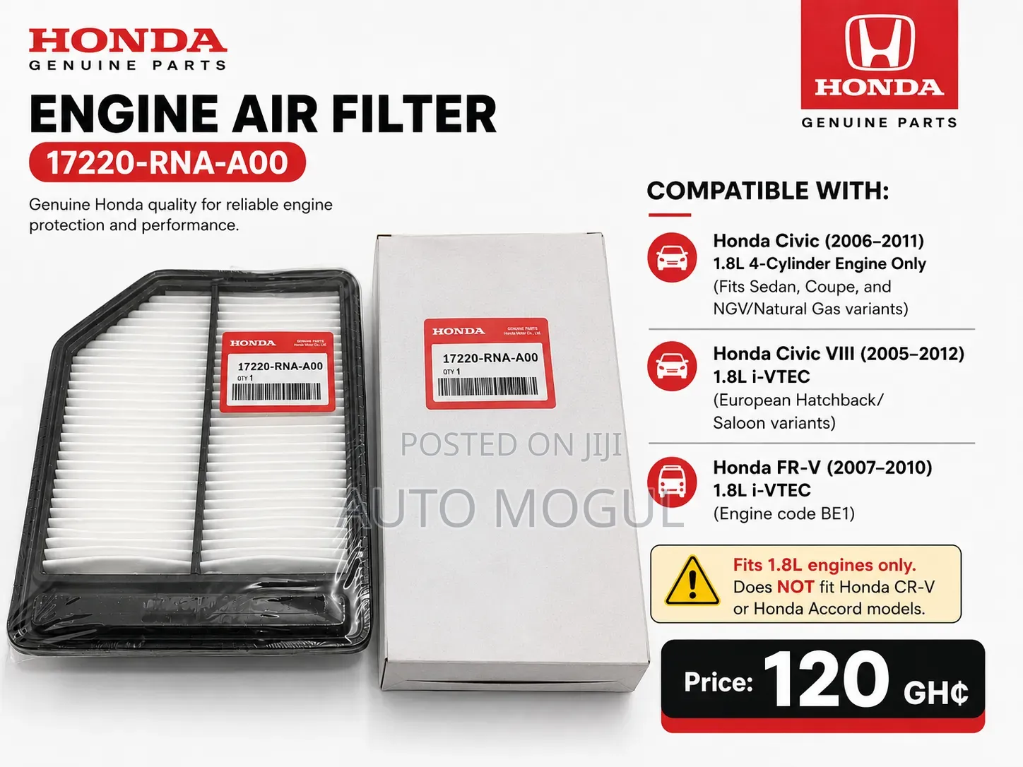 Genuine Honda Engine Air Filter OEM – CR-V Civic