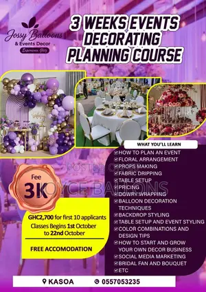 3 Weeks Event Decorating Planning Course