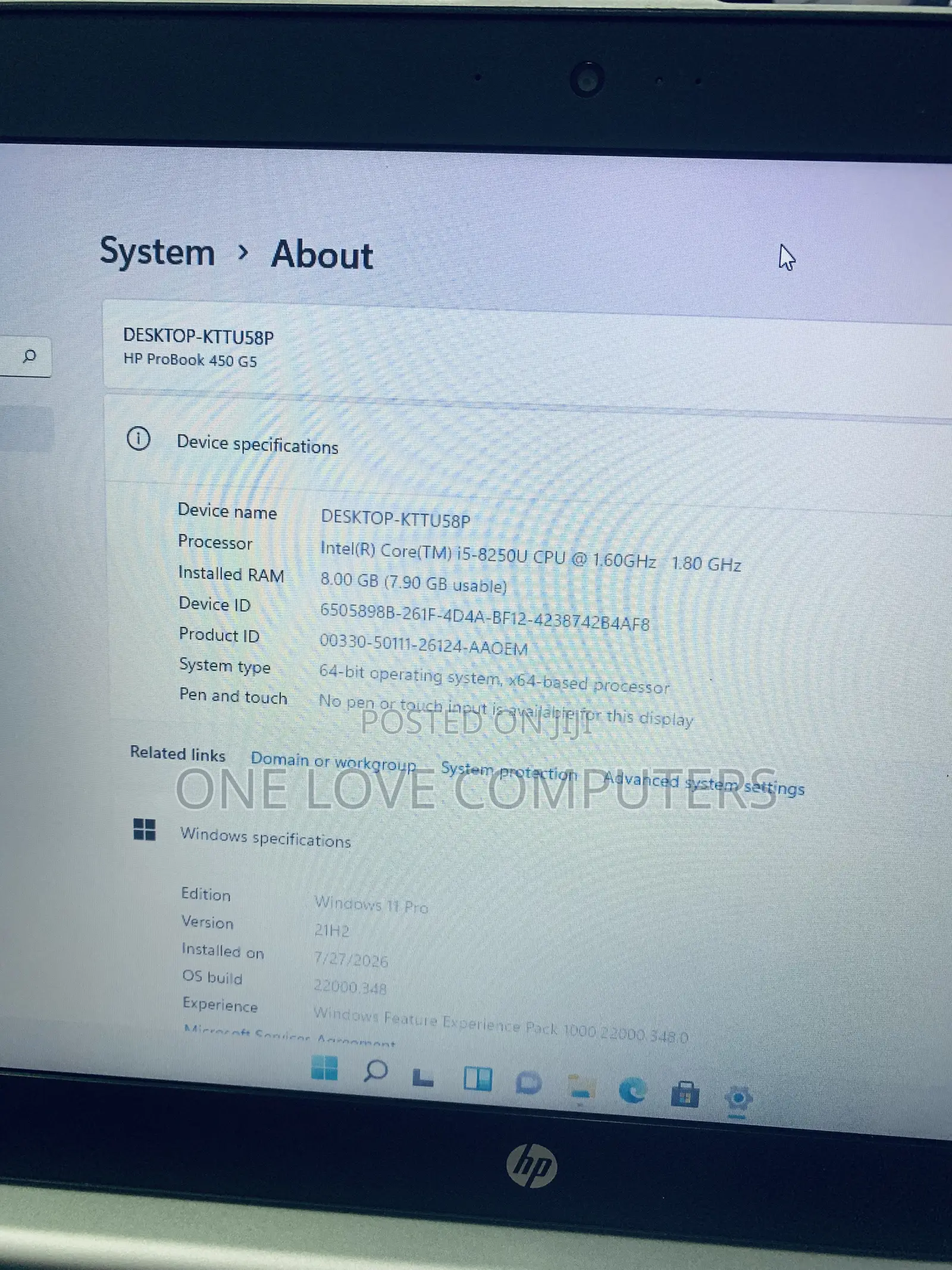 Laptop HP ProBook 450 G5 8GB Intel Core i5 SSD 256GB