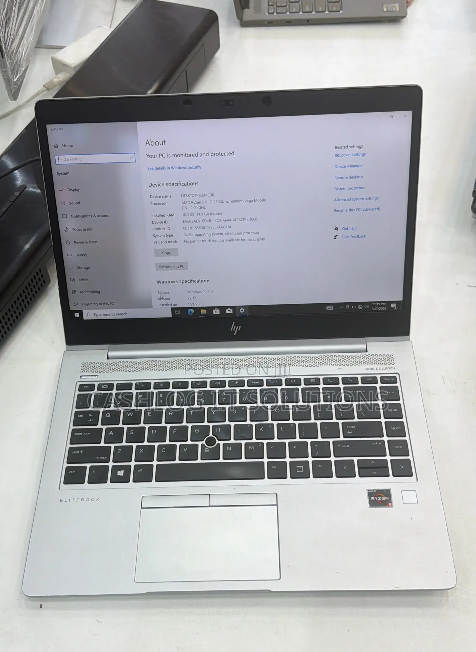 Laptop HP EliteBook 745 G5 16GB AMD Ryzen 5 SSD 256GB