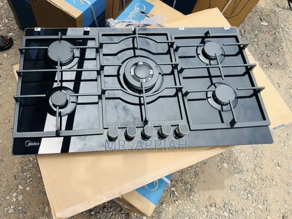 Order Premium Midea 5 Gas Tempered Glass Hob(Black).