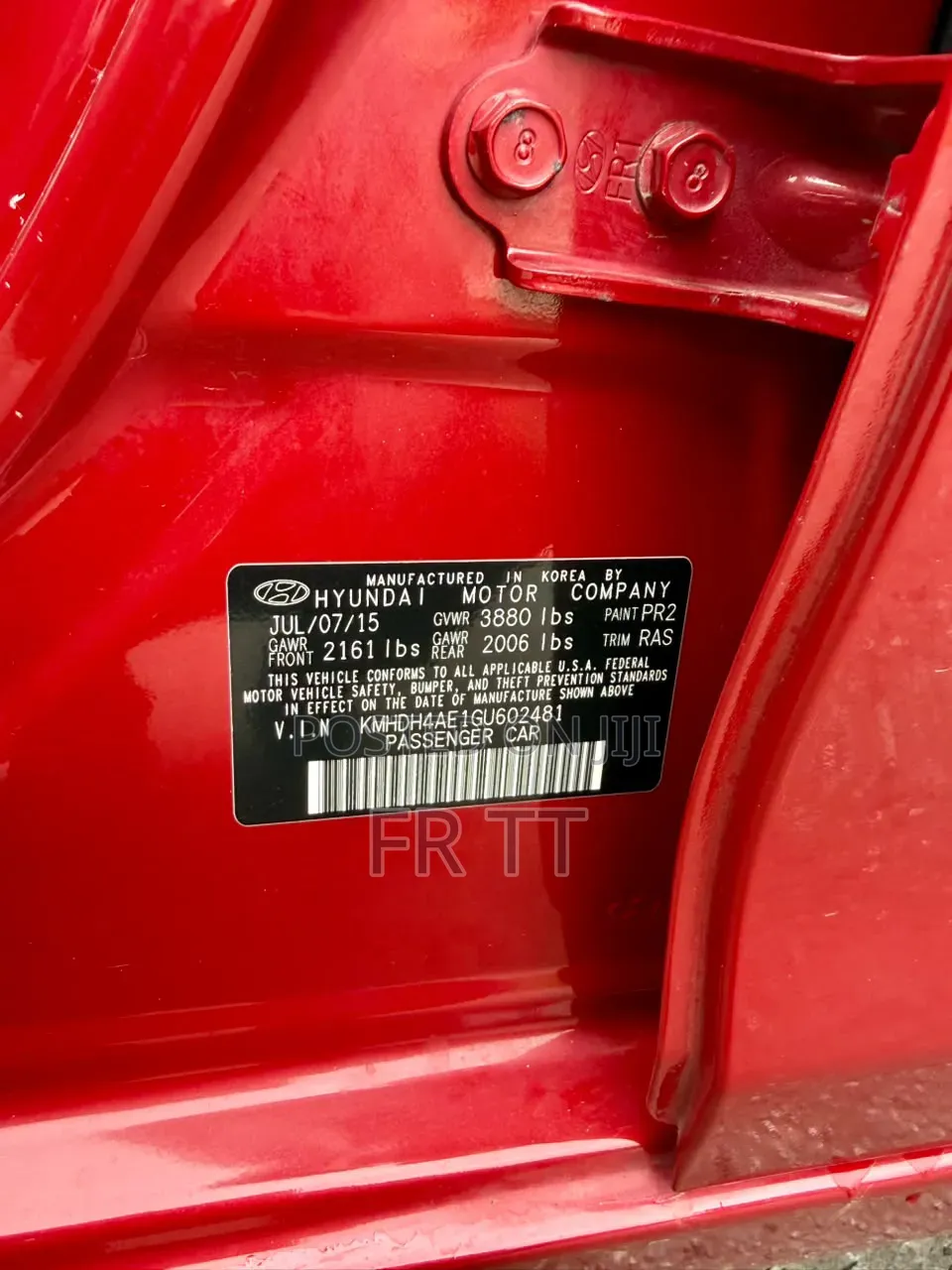 Hyundai Elantra 2015 Red