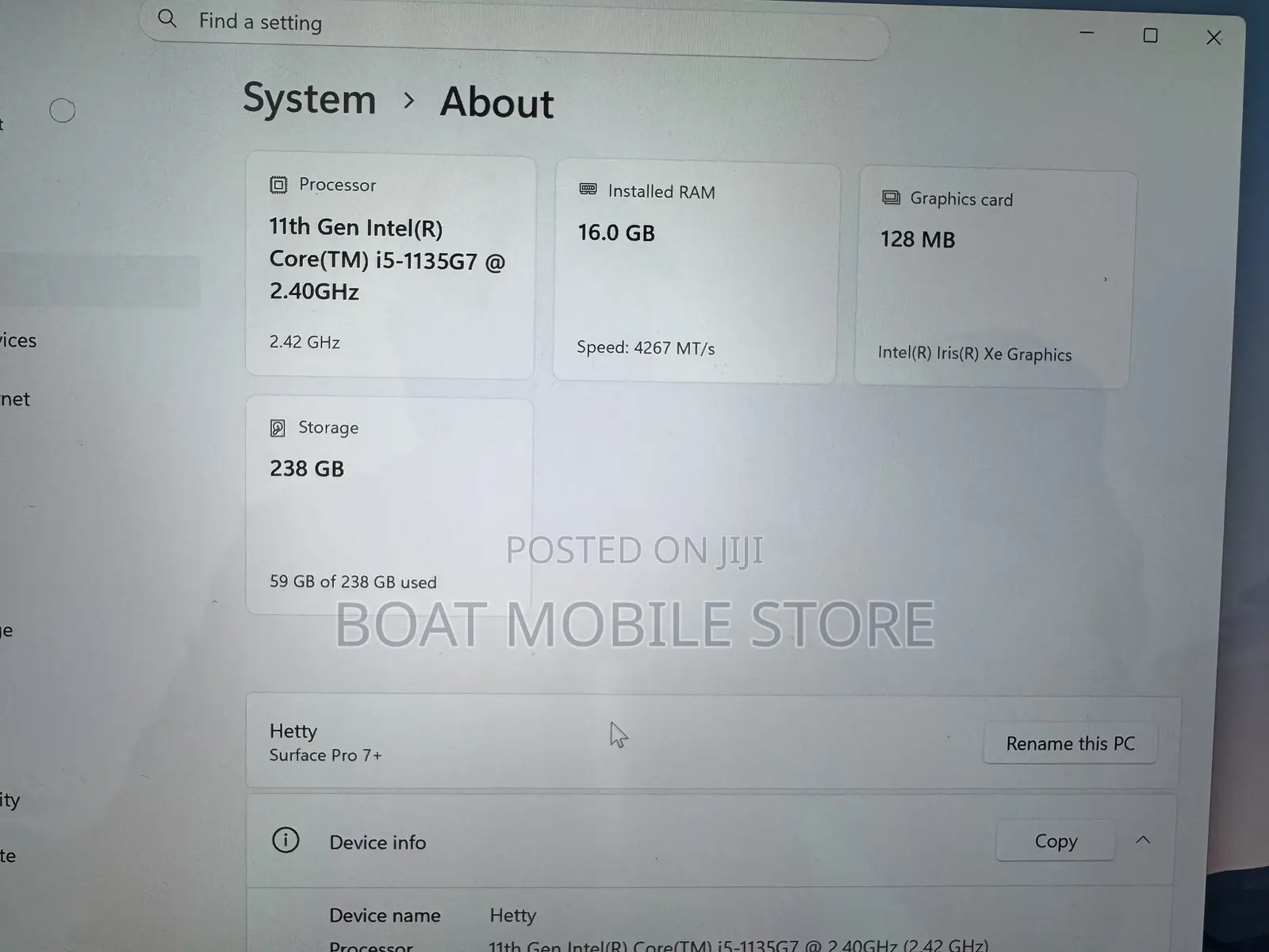 Laptop Microsoft Surface Pro 7+ 16GB Intel Core i5 SSD 256GB