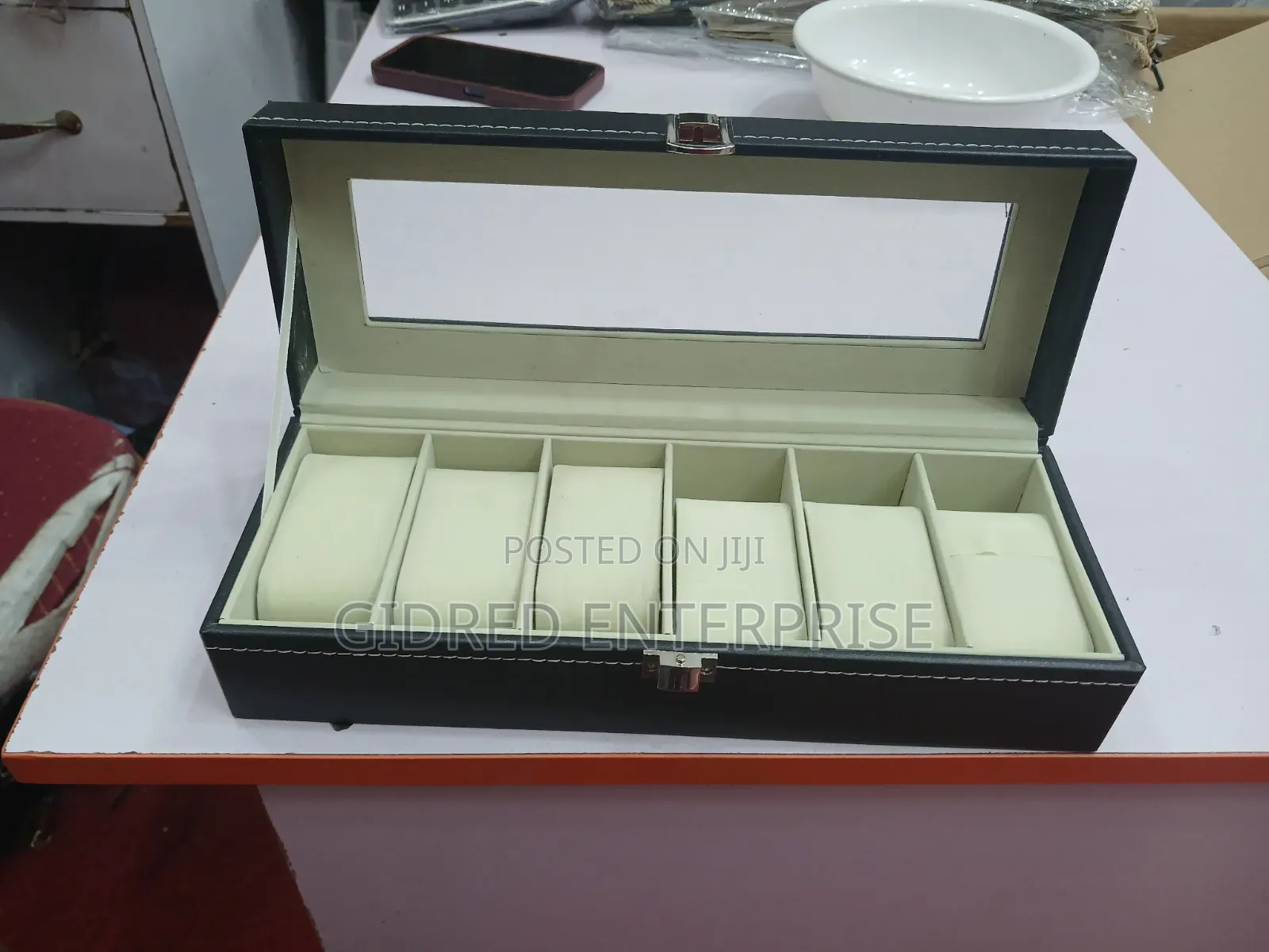 6 Slots Quality Leather Watch Organizer