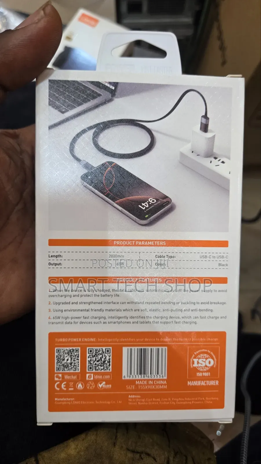 Ldnio LC242C Automatic Power Off USB C to C Cable 65watts