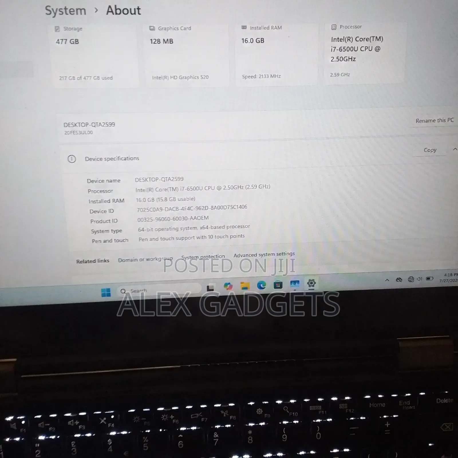 Laptop Lenovo Yoga 260 16GB Intel Core i7 SSD 512GB