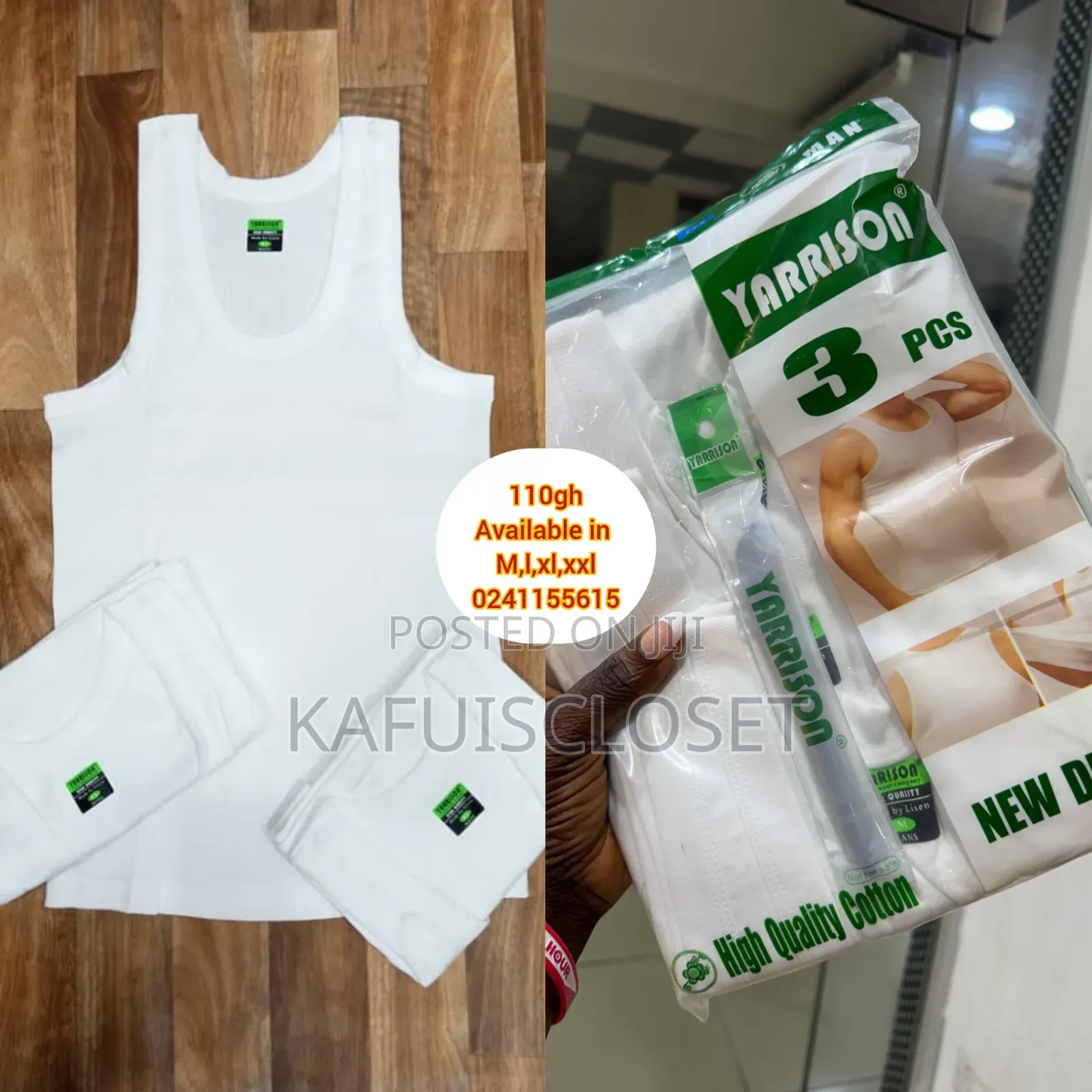Yarrison 3 in 1 Cotton Singlets Men