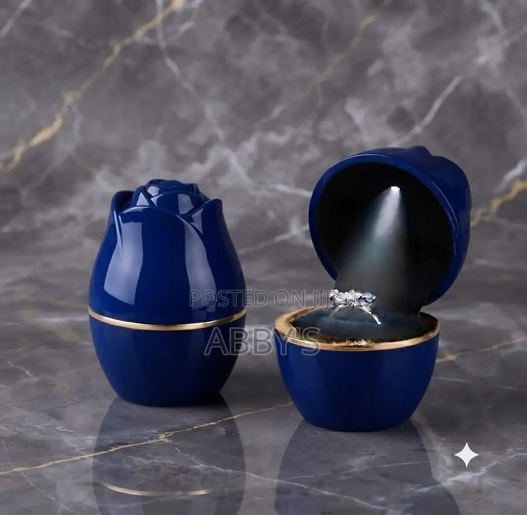 Elegant Royal Blue LED Ring Box