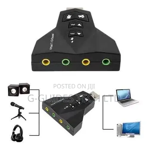 Virtual 7.1 Channel USB Sound Card Adapter