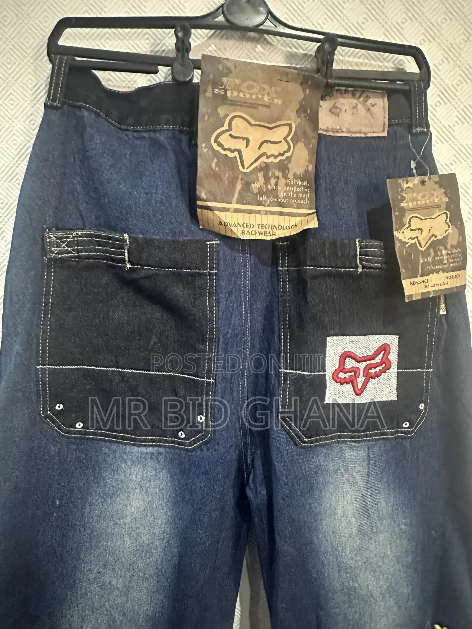 Fox Racing Y2K Baggy Cargo Jeans – Dark Blue, Tags Attached