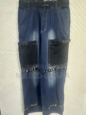 Fox Racing Y2K Baggy Cargo Jeans – Dark Blue, Tags Attached