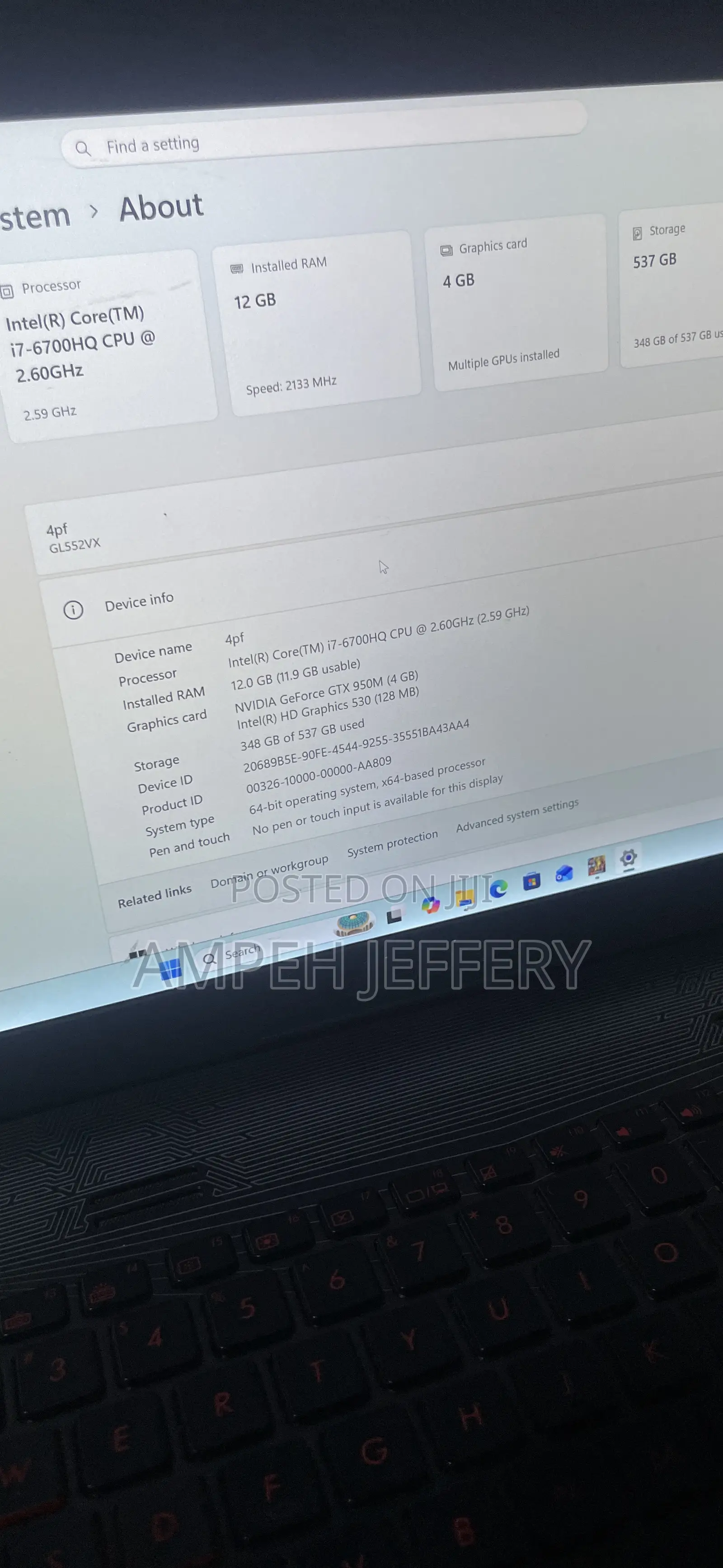 Laptop Asus A555LF 12GB Intel Core i7 HDD+SSD 512GB