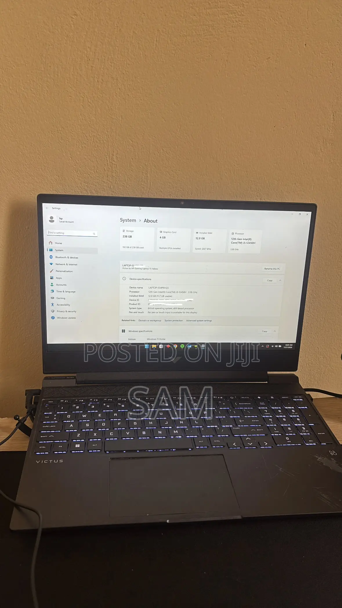 Laptop HP Victus 15 12GB Intel Core i5 SSD 256GB