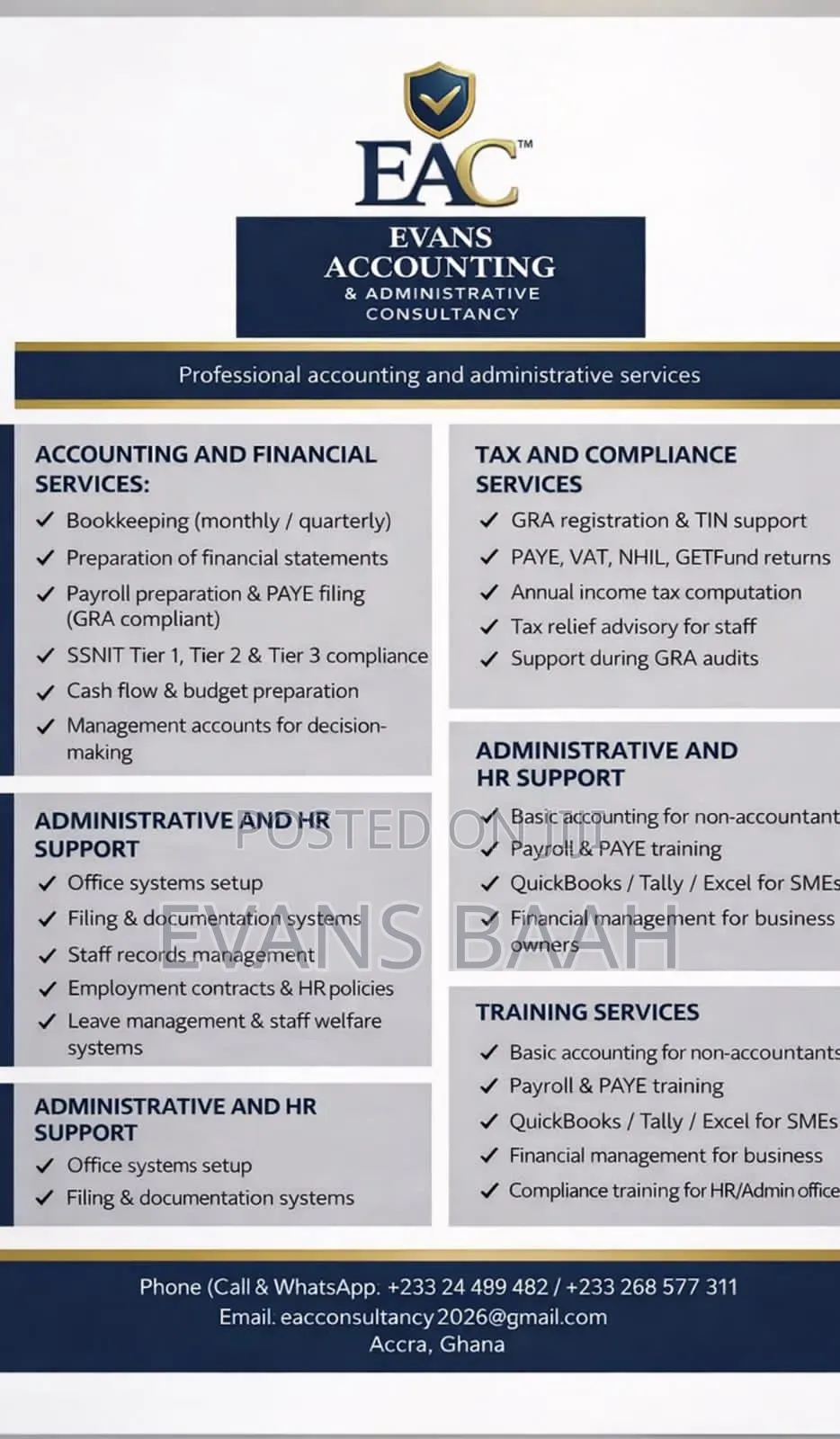 Evans Accounting and Administrative Consultancy