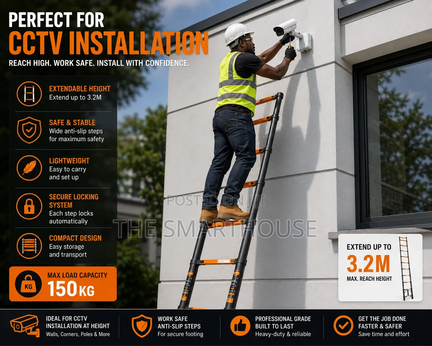 High Quality 7-Step Telescopic Ladder(2.7m)