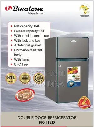 Binatone Double Door Refrigerator