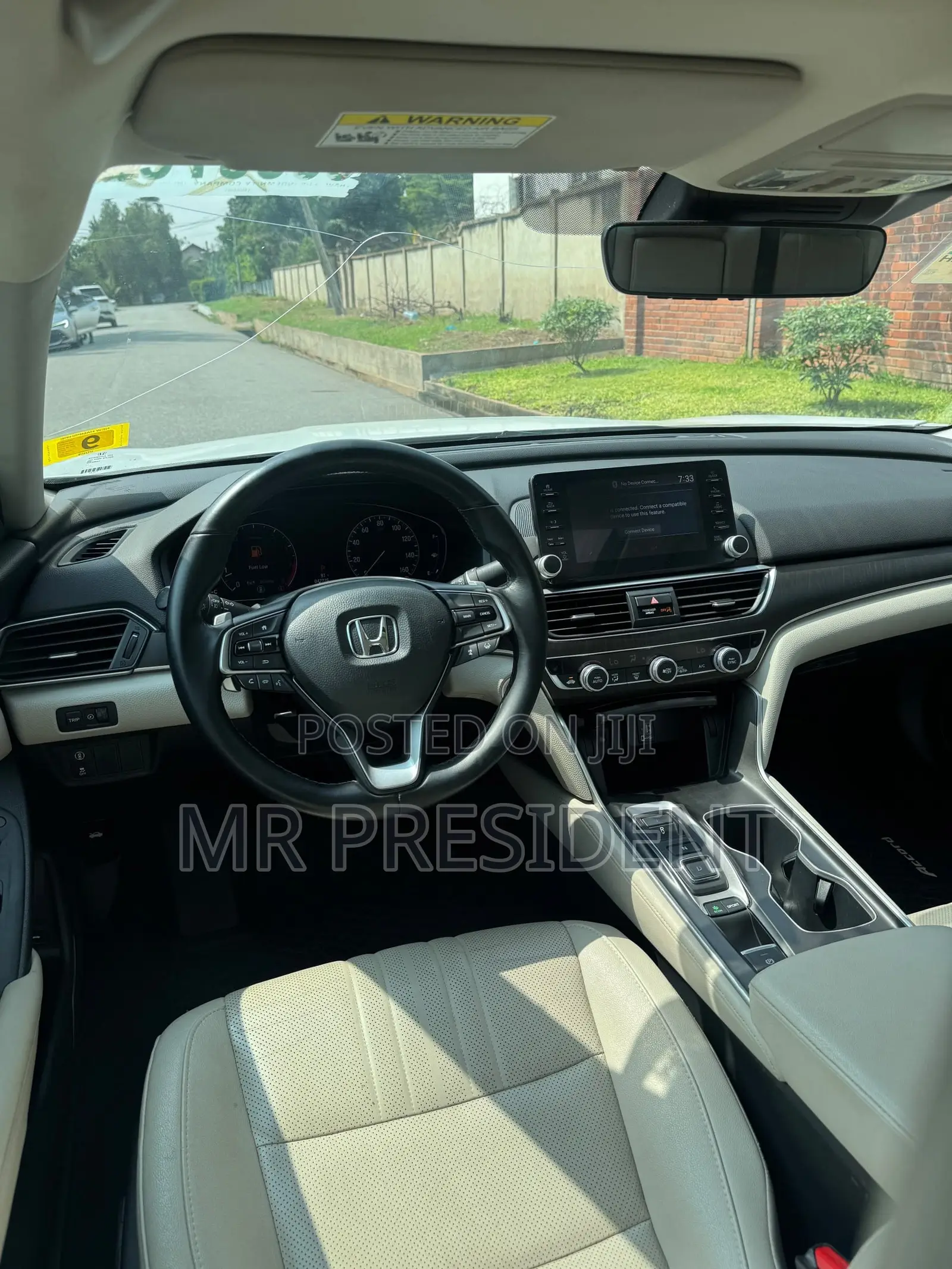 Honda Accord EX-L (2.0L 4cyl Turbo 10A) 2019 White
