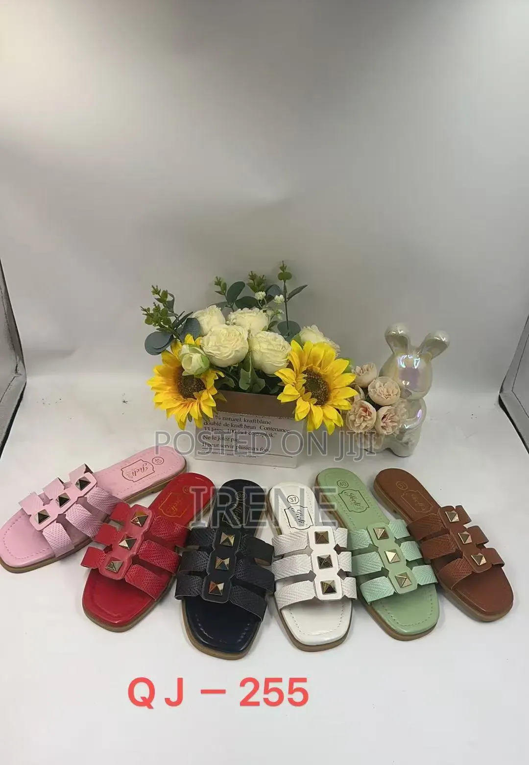 Studded Flat Slide Slippers