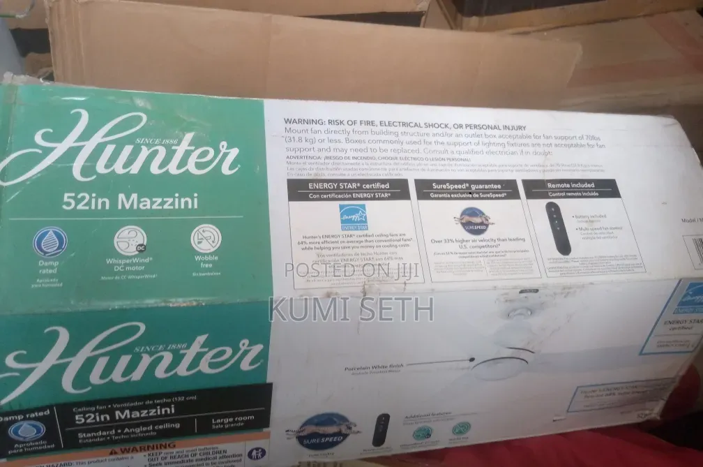 A Brand New Hunter 52in Mazzini Ceiling Fan.