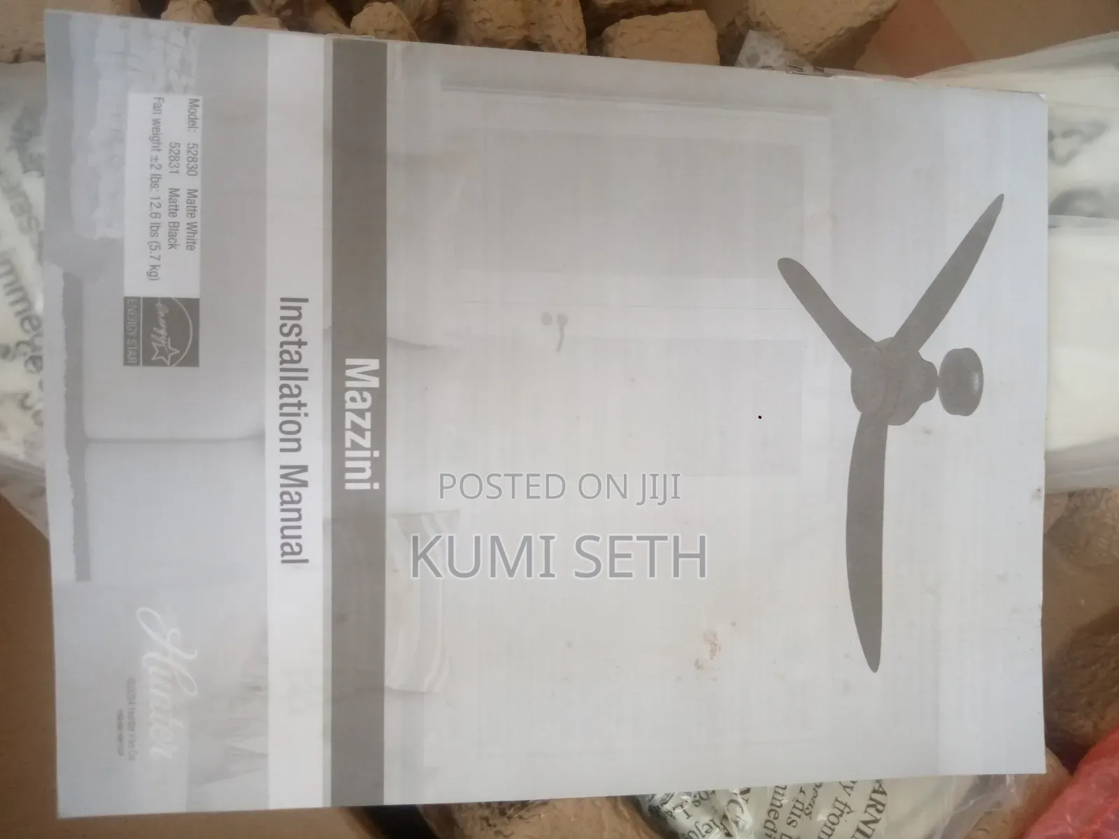 A Brand New Hunter 52in Mazzini Ceiling Fan.