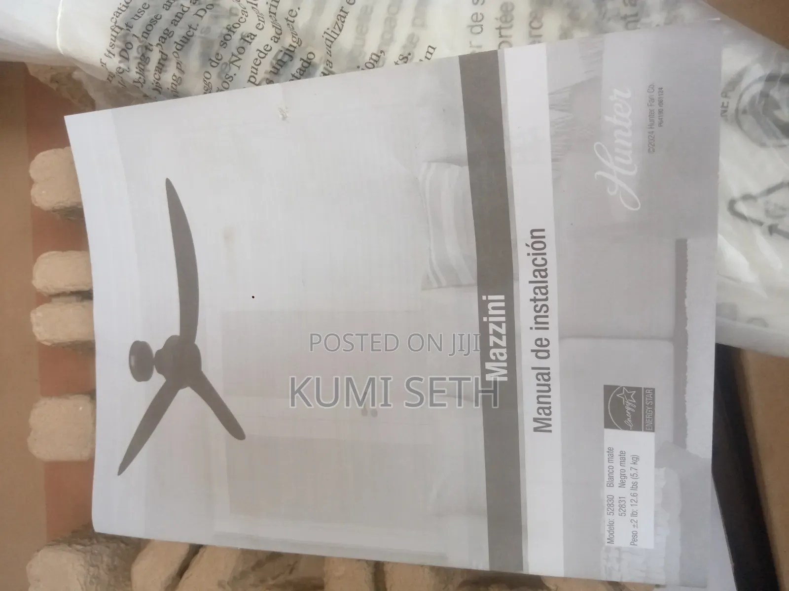 A Brand New Hunter 52in Mazzini Ceiling Fan.