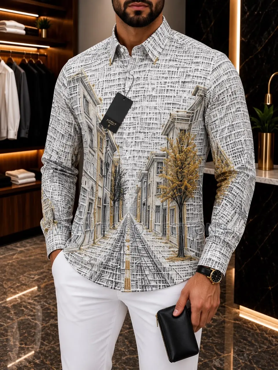 Trendy Long-Sleeve Shirt for Men