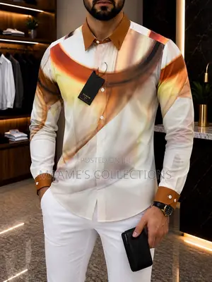 Men’S Long-Sleeved Button-Down Shirt