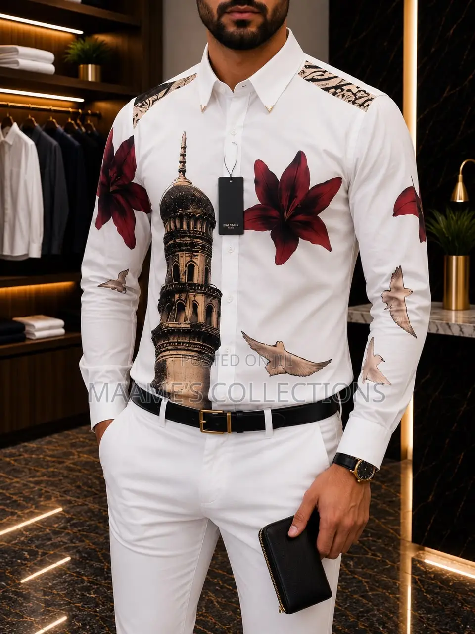 Men’S Long-Sleeved Button-Down Shirt