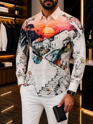 Men’S Long-Sleeved Button-Down Shirt