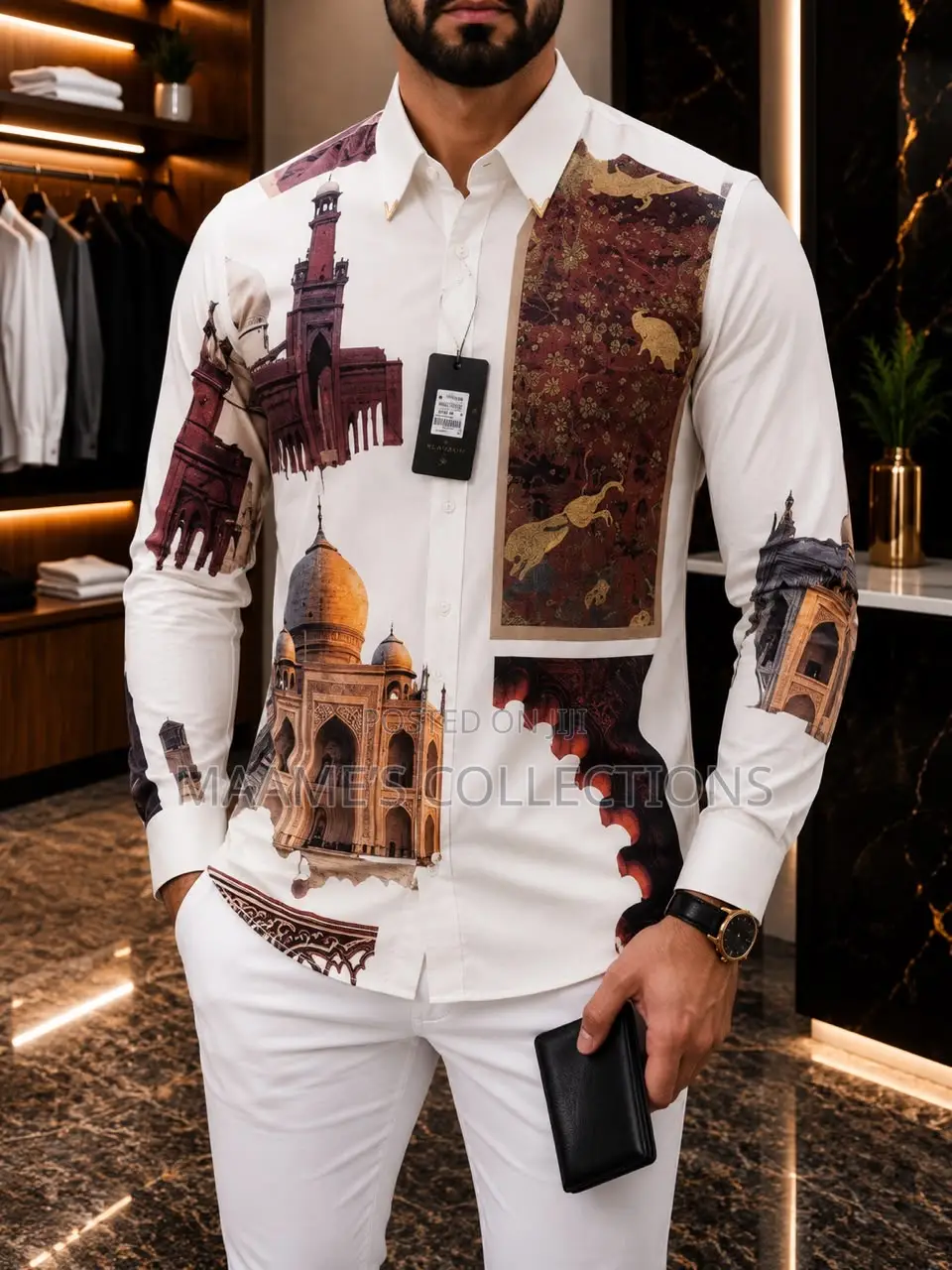 Men’S Long-Sleeved Button-Down Shirt